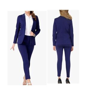 Marycrafts Women's Business Blazer Pant Suit Set for Work